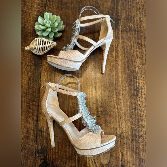 Pelle Moda | Beaded Fringe Sandal with 5” Stiletto Heel - Picture 5 of 9